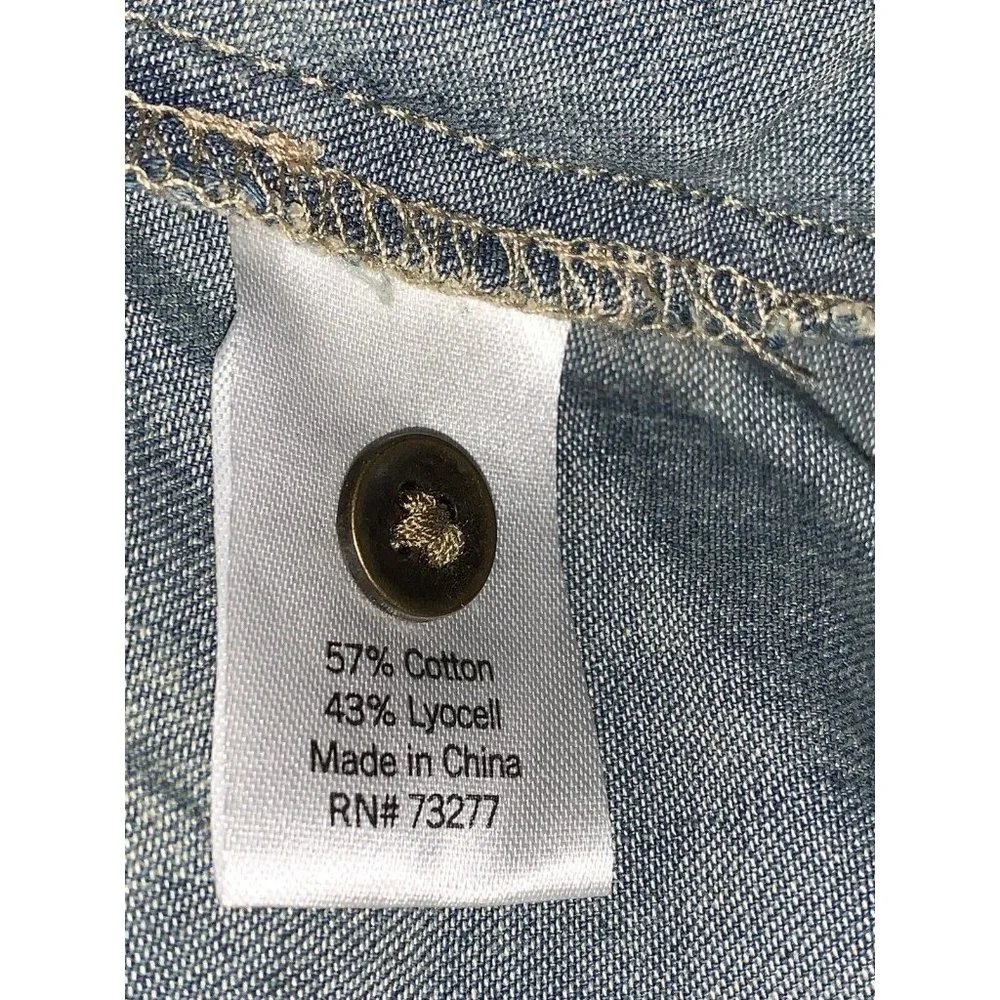 NWT SONOMA Goods For Life Sz MEDIUM Shirt Dress Chambray Denim Stars Pockets - Picture 11 of 12